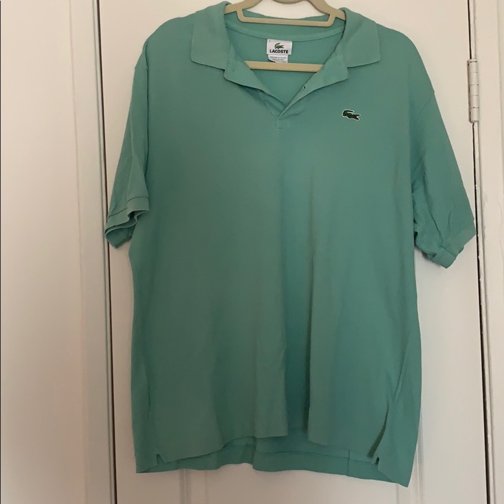 Lacoste mint green collared shirt